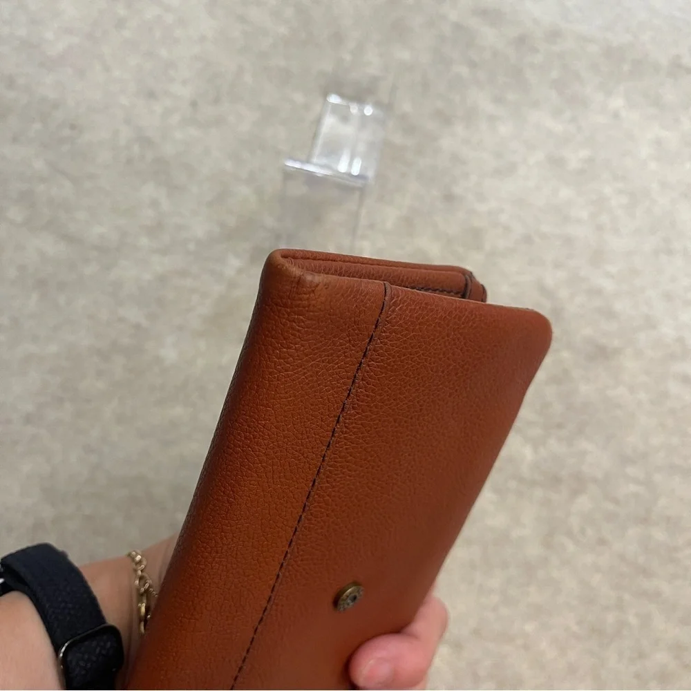 Fossil Lainie Multifunction Brown Pebbled Leather Long Wallet